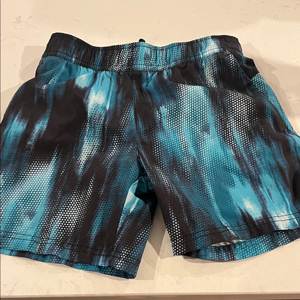 Kids Blue & Black Athletic Shorts